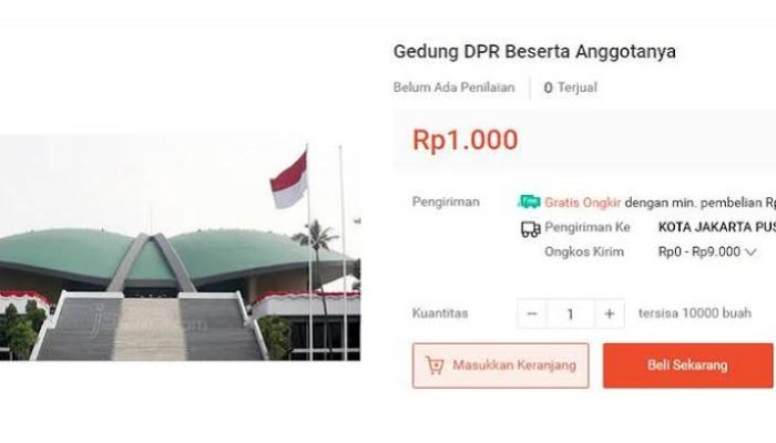Gedung DPR Diobral Rp1000 di Shopee dan Tokopedia