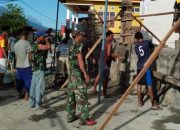 Pra TMMD ke 111 Kodim 1501/Ternate, TNI Bersama Masyarakat Buat Fondasi Jalan dan Pagar Masjid di Kecamatan Pulau Moti