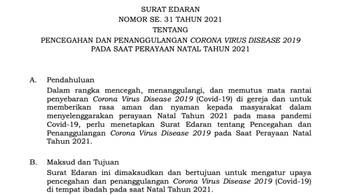 Ini Dia Panduan Pencegahan COVID-19 saat Perayaan Natal 2021