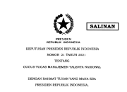 Presiden Terbitkan Keppres Gugus Tugas Manajemen Talenta Nasional