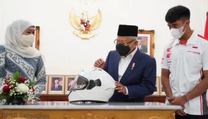 Wapres Ma’ruf Terima Pembalap Moto3 Mario Suryo Aji