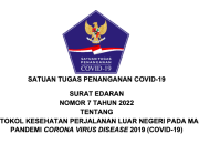 Satgas COVID-19 Terbitkan Edaran Tentang Protokol Kesehatan Perjalanan Luar Negeri Saat Pandemi