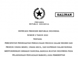 Pemerintah Terbitkan Inpres Percepatan Peningkatan Penggunaan Produk Dalam Negeri pada Pengadaan Barang/Jasa