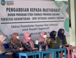 Pengabdian kepada Masyarakat Dosen Prodi Farmasi FK UPNVJ: Edukasi Pemanfaatan Tanaman Obat Indonesia untuk Penyakit Degeneratif