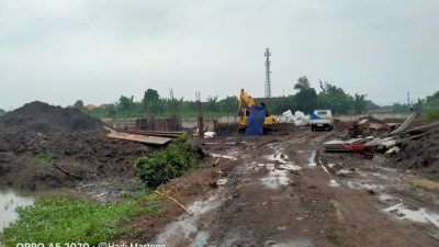 Progres Pembangunan Pengendali Banjir Afour Watudakon Jombang 80 Persen