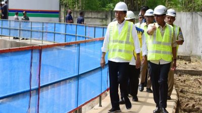 Pembangunan Sodetan Kali Ciliwung Ke KBT Ditinjau Presiden jokowi