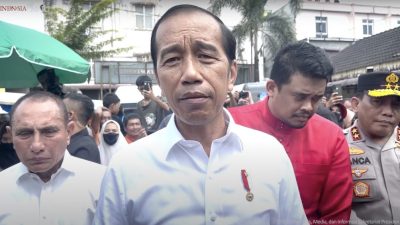 Presiden Meninjau Pasar Bakti Medan, Cek Distribusi Beras Bulog