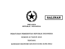 Presiden Terbitkan PP 23/2023 tentang KEK Kura Kura Bali