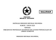 Berikut Inpres Percepatan Penyediaan Air Minum dan Layanan Pengelolaan Air Limbah Domestik