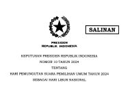 Pemerintah Tetapkan Hari Pemilu 14 Februari 2024 Sebagai Hari Libur Nasional