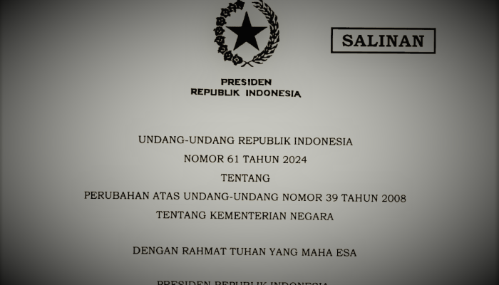 UU 61/2024 tentang Perubahan UU 39/2008 tentang Kementerian Negara Disahkan