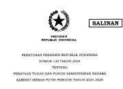 Berikut Kementerian Negara Kabinet Merah Putih